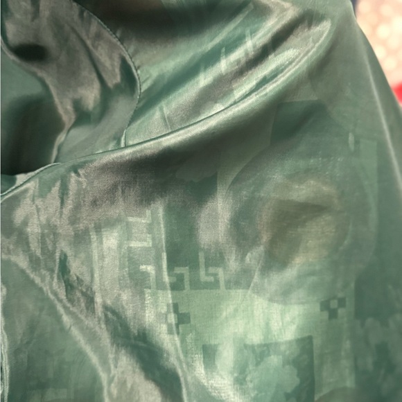 Fuda Stylish Green Silk Patterned Women's Jacket M - Picture 4 of 9